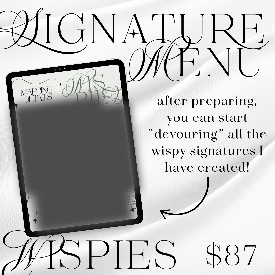 A Signature Wispy Menu - E-Book