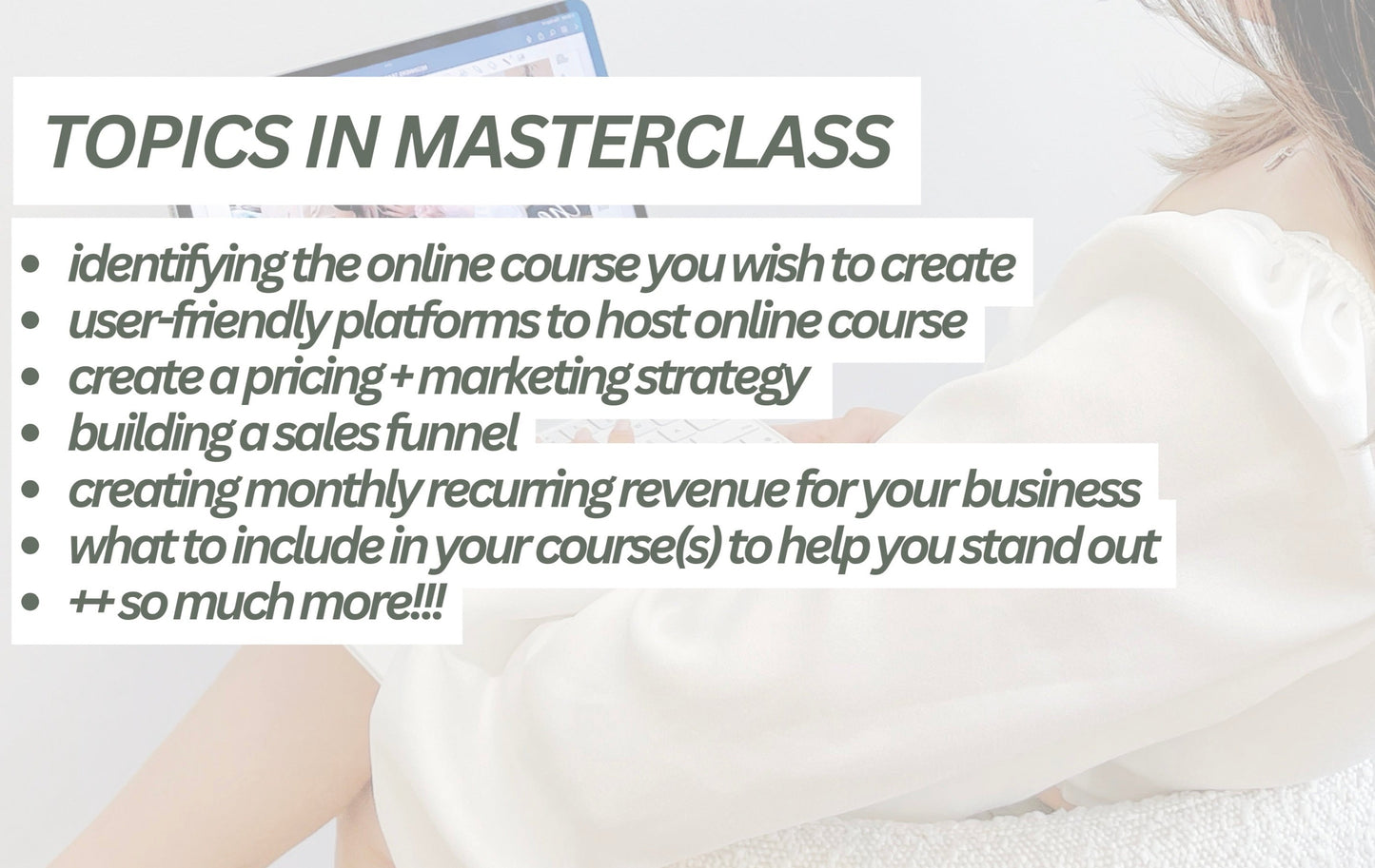 THE ONLINE COURSE FORMULA: masterclass