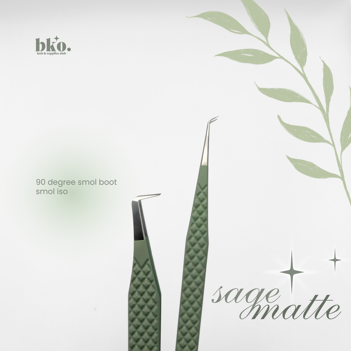 BKO Sage Matte Collection - Volume Tweezers