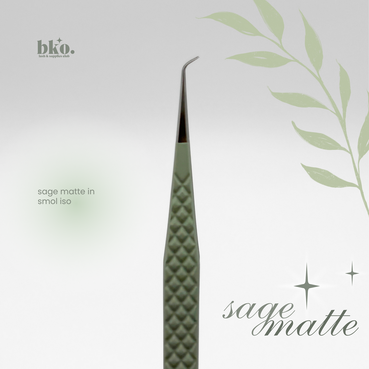 BKO Sage Matte Collection - Isolations Tweezers